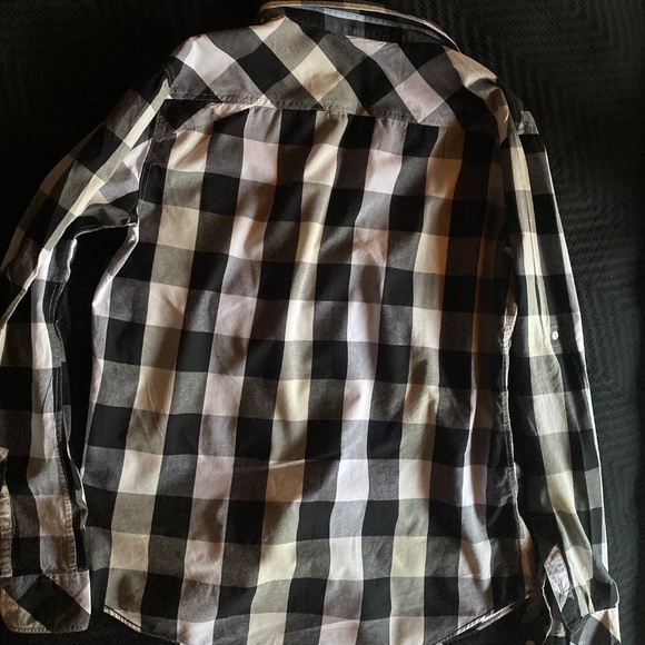 Y2K Grunge Surfer Ocean Current Button Up Cotton Shirt Black White Mens Large - Picture 3 of 6